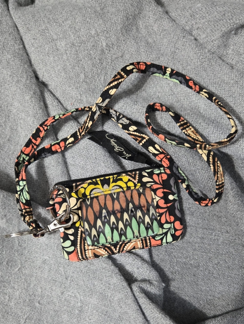 Vera Bradley Quilted Multi-Color Floral Mini Crossbody Card Holder